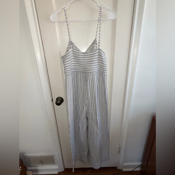 LOFT Beach Striped Jumpsuit - Picture 2 of 8
